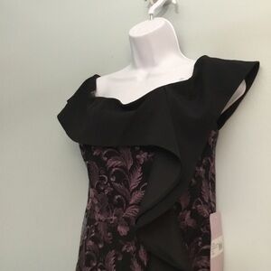 JS COLLECTION with Plum and black Lace dress